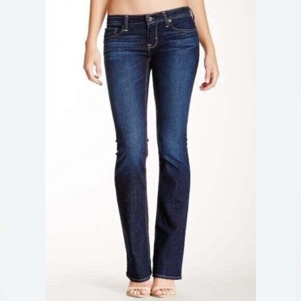 Big Star Buckle Remy Dark Blue Stretch Low Rise Straight Skinny Denim Jeans 30R